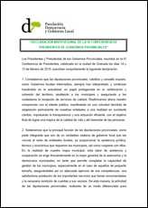Declaración Institucional de la IV Conferencia de Presidentes de Gobiernos Provinciales